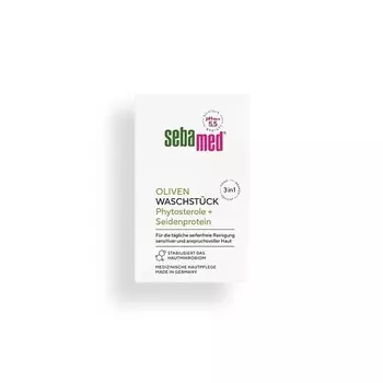SEBAMED Кусковое мыло с оливой, алоэ вера и протеинами шелка Olive Cleansing Bar