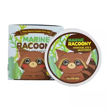 SECRET KEY Secret Key Патчи для глаз с морскими водорослями Marine Racoony Hydrogel Eye & Multi Patch 60