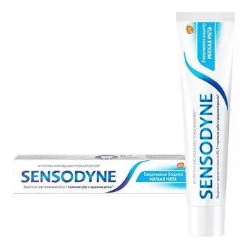 SENSODYNE Зубная паста ежедневная защита мягкая мята для чувствительных зубов с фтором