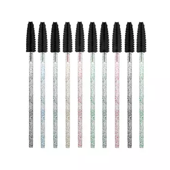 SEXY LASH'N'BROW Щеточки для ресниц и бровей одноразовые черные c глиттером