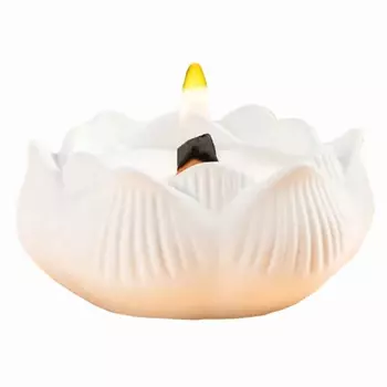 SHE STYLE Арома свеча Сочный персик в подсвечнике из гипса для декора дома 45.0