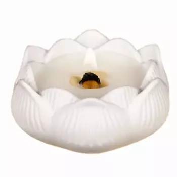 SHE STYLE Арома свеча Жасмин в подсвечнике из гипса для декора дома 45.0