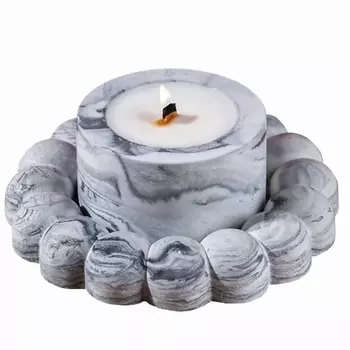 SHE STYLE Подарочный набор из гипса арома свеча на подставке Гранатовый лимонад 45.0