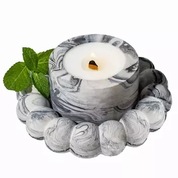 SHE STYLE Подарочный набор из гипса ароматическая свеча на подставке с ароматом Мохито 45.0