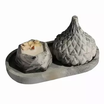 SHE STYLE Подарочный набор из гипса ароматические свечи шкатулка и шестигранник на подставке