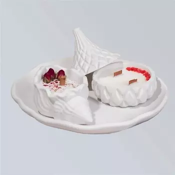 SHE STYLE Подарочный набор из гипса ароматические свечи шкатулка и ракушка на подставке