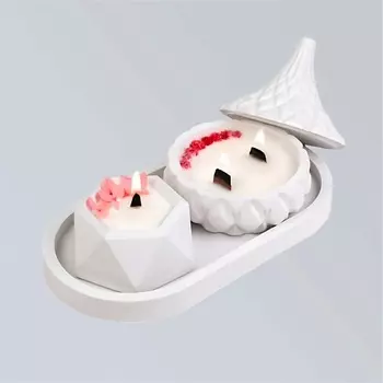 SHE STYLE Подарочный набор из гипса ароматические свечи шкатулка и шестигранник на подставке