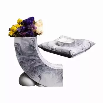 SHE STYLE Ваза для сухоцветов из гипса подарочный набор для декора дома