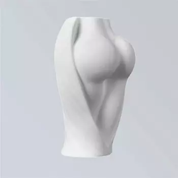SHE STYLE Ваза для сухоцветов из гипса Фигура женщины для декора дома