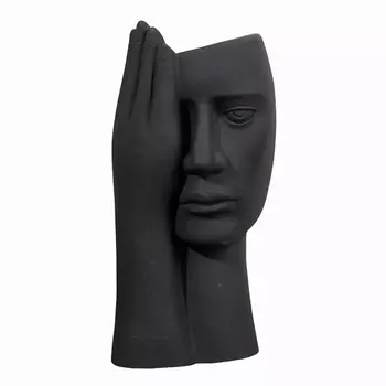 SHE STYLE Ваза для сухоцветов из гипса Лицо с рукой для декора дома