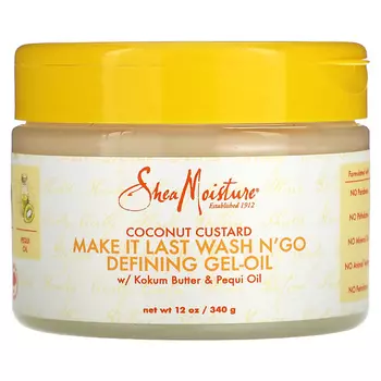 SHEA MOISTURE Гель-масло для укладки волос Coconut Custard Make It Last Wash N Go Defining Gel Oil