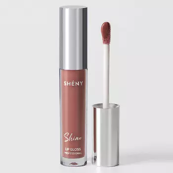 SHENY PROFESSIONAL Блеск для губ увлажняющий, прозрачный розовый нюд