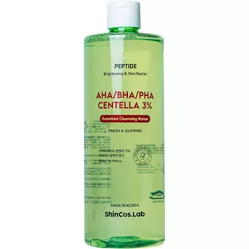 SHINCOS.LAB Мицеллярная вода с 3% экстракта центеллы азиатской и комплексом кислот AHA, BHA, PHA Centella 3% Sensitive Cleansing Water