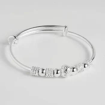 SHINE & BEAUTY Браслет жесткий регулируемый, покрытый серебром