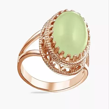 SHINE & BEAUTY Ювелирная бижутерия, кольцо с нефритом покрытое золотом 1.0