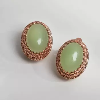 SHINE & BEAUTY Ювелирная бижутерия, серьги с нефритом