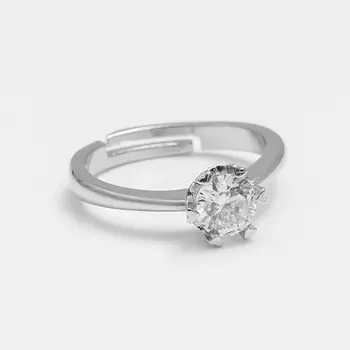 SHINE & BEAUTY Кольцо безразмерное покрытое серебром с кристаллами Swarovski