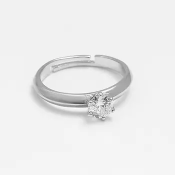 SHINE & BEAUTY Кольцо безразмерное покрытое серебром с кристаллами Swarovski