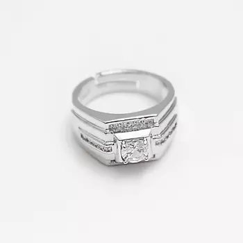 SHINE & BEAUTY Кольцо безразмерное покрытое серебром с кристаллами Swarovski