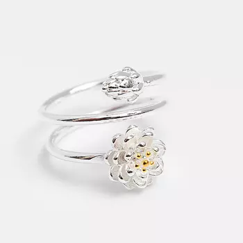 SHINE & BEAUTY Кольцо безразмерное покрытое серебром