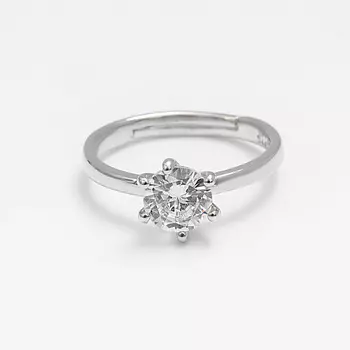 SHINE & BEAUTY Кольцо безразмерное покрытое серебром с кристаллами Swarovski