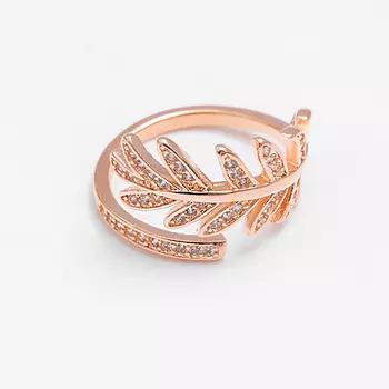 SHINE & BEAUTY Кольцо безразмерное покрытое золотом с кристаллами Swarovski