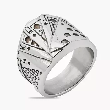 SHINE & BEAUTY Кольцо из титановой стали Карты