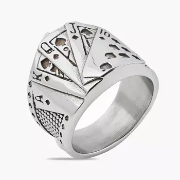 SHINE & BEAUTY Кольцо из титановой стали Карты