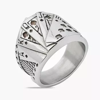 SHINE & BEAUTY Кольцо из титановой стали Карты