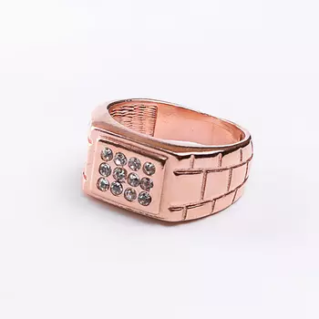 SHINE & BEAUTY Кольцо мужское покрытое золотом с ювелирным стеклом PRECIOSA