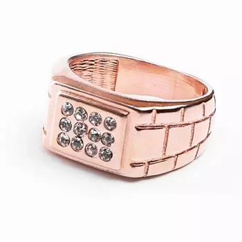 SHINE & BEAUTY Кольцо мужское покрытое золотом с ювелирным стеклом PRECIOSA