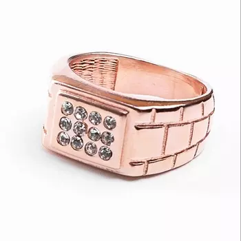 SHINE & BEAUTY Кольцо мужское покрытое золотом с ювелирным стеклом PRECIOSA