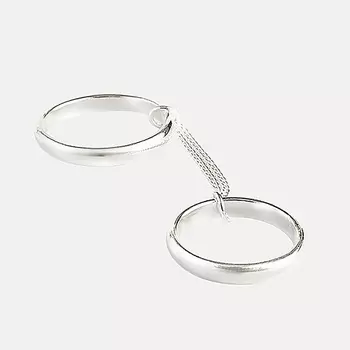 SHINE & BEAUTY Кольцо на две фаланги покрытое серебром 1.0