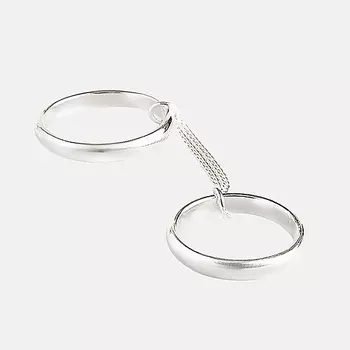 SHINE & BEAUTY Кольцо на две фаланги покрытое серебром 1.0