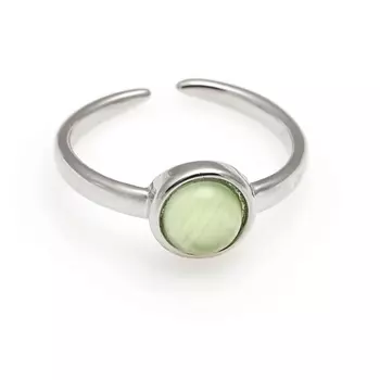 SHINE & BEAUTY Кольцо не замкнутое покрытое серебром с опалом 1.0