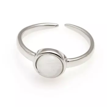 SHINE & BEAUTY Кольцо не замкнутое покрытое серебром с опалом 1.0