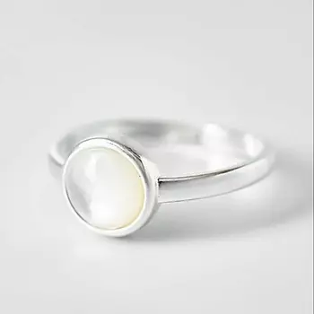 SHINE & BEAUTY Кольцо покрытое серебром с перламутром 1.0