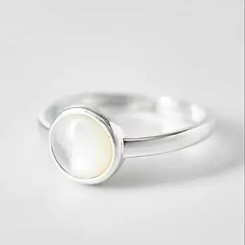 SHINE & BEAUTY Кольцо покрытое серебром с перламутром 1.0