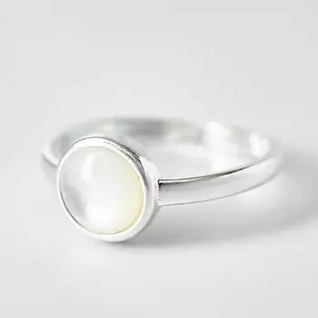 SHINE & BEAUTY Кольцо покрытое серебром с перламутром 1.0