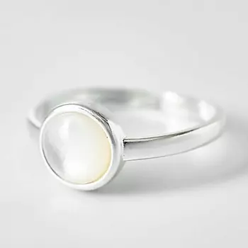 SHINE & BEAUTY Кольцо покрытое серебром с перламутром 1.0