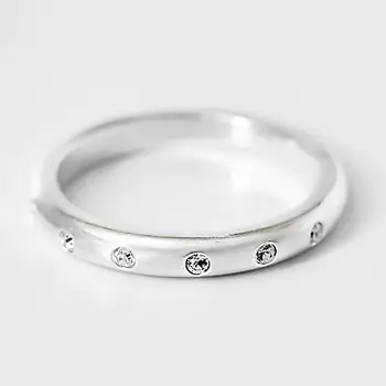 SHINE & BEAUTY Кольцо покрытое серебром с ювелирным стеклом 1.0