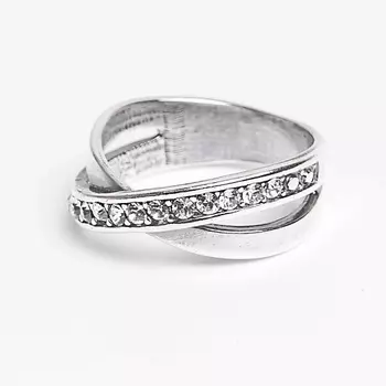 SHINE & BEAUTY Кольцо покрытое серебром с ювелирным стеклом PRECIOSA