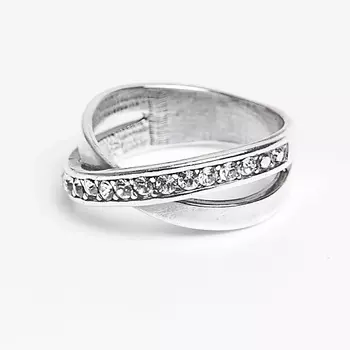 SHINE & BEAUTY Кольцо покрытое серебром с ювелирным стеклом PRECIOSA