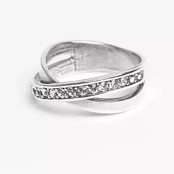 SHINE & BEAUTY Кольцо покрытое серебром с ювелирным стеклом PRECIOSA