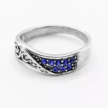 SHINE & BEAUTY Кольцо покрытое серебром с ювелирным стеклом PRECIOSA