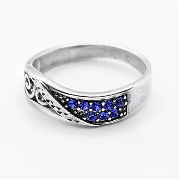 SHINE & BEAUTY Кольцо покрытое серебром с ювелирным стеклом PRECIOSA