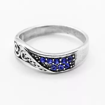 SHINE & BEAUTY Кольцо покрытое серебром с ювелирным стеклом PRECIOSA