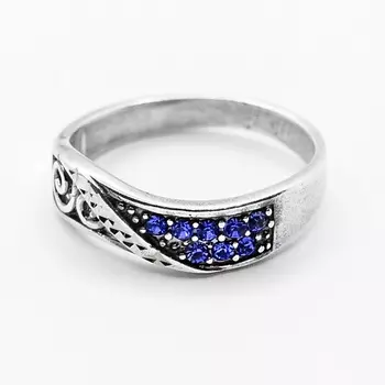 SHINE & BEAUTY Кольцо покрытое серебром с ювелирным стеклом PRECIOSA