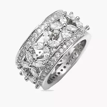 SHINE & BEAUTY Кольцо покрытое серебром с кристаллами Swarovski