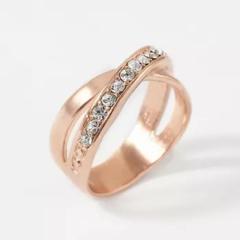 SHINE & BEAUTY Кольцо покрытое золотом с ювелирным стеклом PRECIOSA